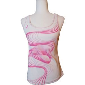 New Balance Athletic Tank Top Susan G Komen Cancer Awareness White Pink Large